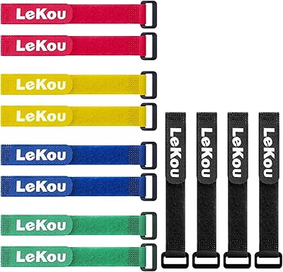 Leko, package of 12 versatile adjustable cable fasteners, organizer of hooks and curls - black (1 "x 12", multicolored).. Discover shopping simplified with DIAYTAR NIGERIA's comprehensive platform and reliable 5-8 day shipping.