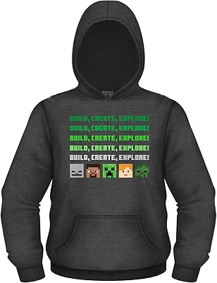 Minecraft video game hooden sweatshirt for boys - frightening black and green face - Official sweatshirt.. DIAYTAR Nigeria: Where affordability meets fast and reliable e-commerce service.