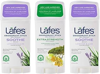 Natural deodorant lafe's | Natural deodorant stick without aluminum of 2.25 oz for women and men | Without parabena and soda bicarbonate with 24 -hour protection (soothing/extra strong, 2.25 ounces (3) package)).. DIAYTAR NIGERIA delivers value, variety, and convenience with our nationwide 5-8 day shipping.