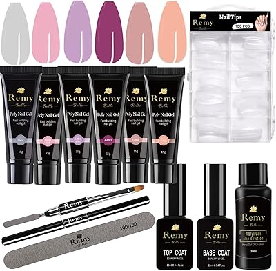 Set of acrylic nail polish poly gel Remy Belle 6 colors with solution.. DIAYTAR NIGERIA: Making online retail accessible to all with affordable nationwide shipping.