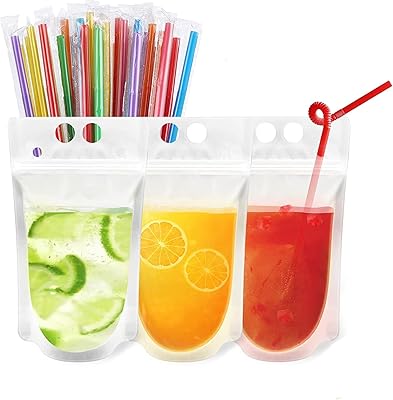 Transparent drinks bags Luisgy 50 rooms with plastic straws.. Discover a world of affordable shopping with DIAYTAR NIGERIA's vast marketplace delivered to you in days.