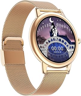 Intelligent watch for women gold pink stainless steel bracelet resistant.. Discover shopping made effortless with DIAYTAR NIGERIA's comprehensive platform and quick shipping.