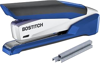 Bossstitch office office stapler Office Deluxe - One finger, effortless, blue/silver (1118).. DIAYTAR NIGERIA: Nigeria's answer to affordable online shopping with reliable 5-8 day delivery guarantee.