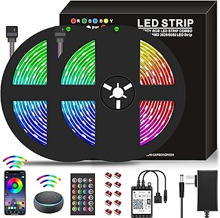 WiFi 10m LED light strip, RGB lighting strip 32.8 feet, 300 LED 5050 waterproof with music synchronization and color change + 24 -keys for the decoration of TV at home.. Your favorite brands are just a click away on DIAYTAR Nigeria.