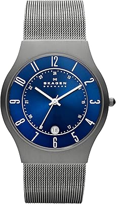 Skagen men's quartz watch, titanium housing and stainless steel, relaxed style.. DIAYTAR NIGERIA: Where affordability meets variety in Nigeria's most comprehensive online marketplace.