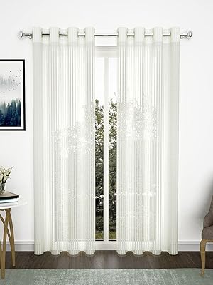 Story@Home Long Door Curtains in Semi-Transparent Linn A look with metal zigzag metal eyelets for living room and dining room (lot of 2.9 feet, white).. DIAYTAR NIGERIA: Your partner in affordable online shopping with dependable delivery within 8 days.