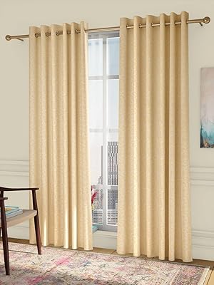 Curtain in jacquard honeycomb nest, batch of 2 pieces (129 x 274 cm (l x h), yellow).. Discover endless possibilities with DIAYTAR NIGERIA's extensive product range and affordable shipping.