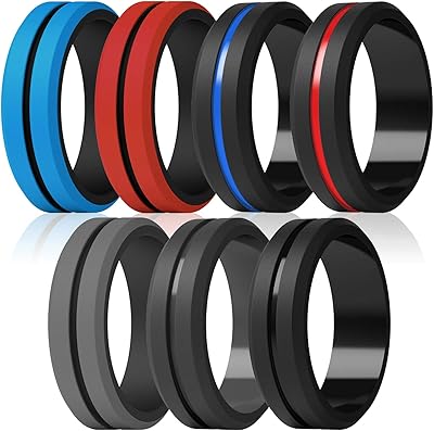 Silicone wedding alliances Thunder Feet For Men's Rubber engagement rings in the center.. Experience the ease of modern shopping with DIAYTAR NIGERIA's diverse marketplace delivered promptly.