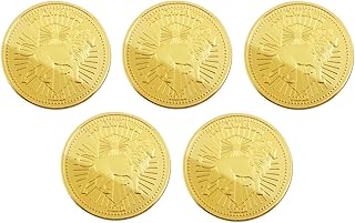 Continental gold coin John Wick - Collection of black metal coins with a sign of blood oath - Halloween costume accessory (5 gold coins).. DIAYTAR NIGERIA brings online shopping to every Nigerian with affordable prices and reliable shipping.