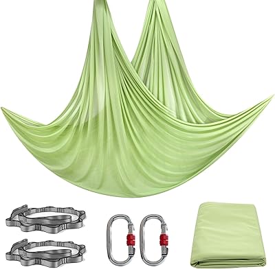Set of Hamac of Yoga Pryor Fitness 5m, Aerial Yoga strap in nylon and silk with metal ring, Marguerite chain for bodybuilding, exercise, interior and exterior, United Color.. DIAYTAR NIGERIA: Transforming online retail with affordable prices and consistent 5-8 day nationwide delivery.