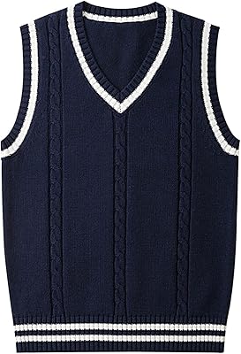 Wookit Sleeveless V -collar sweater, classic knitted stripes for boys and girls for spring, fall and winter.. DIAYTAR NIGERIA: Your partner in affordable online retail with reliable delivery across the nation.