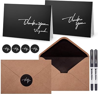 4x6 thanks cards with envelopes and labels - perfect for weddings, baby showers, obtaining a diploma, birthdays, funerals, small businesses and all formal events (black).. Your ultimate shopping destination, DIAYTAR NIGERIA combines extensive selection with affordable shipping.