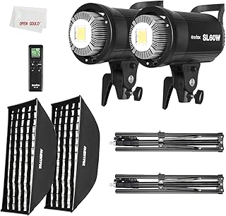 GODOX SL-60W LED video lamp 2x 60W + SOFTBOX 60 x 90 cm with lighting and honeycomb net with remote control, suitable for film studios and photo studios, GODOX 2X SL-60W + 60x90 Softbox.. DIAYTAR NIGERIA: Redefining online shopping with unbeatable prices and consistent delivery times.