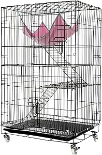 Cage for Portable Cat Foldable with 3 -layers with 2 doors and free hammock for ferret, guinea pig, chinchilla, squirrel and rabbit - 40 x 24 x 17 inches.. From fashion to electronics, DIAYTAR Nigeria brings it all to your doorstep — fast, easy, and affordable.