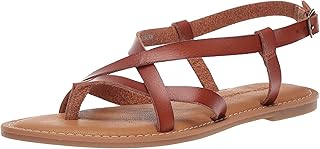 Relaxed sandals with amazon essentials for women, dark beige, 5.. Discover the convenience of DIAYTAR NIGERIA's vast product range delivered affordably in 5-8 days.