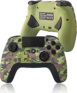 TJPD wireless gaming controller with 2 programmable rear buttons, compatible with PS4/PS3/iOS13.4+/PC/Android, distance game controller with turbo/gyro/HD double vibration/LED indicator (green camouflage).. DIAYTAR NIGERIA: Bringing quality products to your doorstep at prices that won't break the bank.