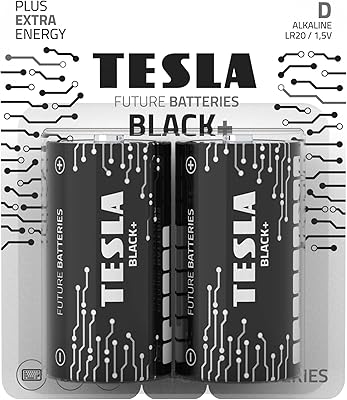Tesla D Black battery + alkaline - D -PLASTER FUL POWER LR20/1.5 V battery, package of 2.. DIAYTAR NIGERIA delivers affordability and convenience to your doorstep within 8 days of purchase.