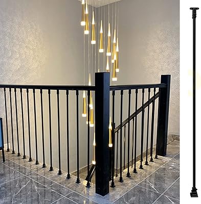 38 -inch metal staircase stair railboard for interior and exterior, adjustable black handrail, terrace post (size: side post 120 cm (47 ")))).. DIAYTAR NIGERIA brings the market to your screen with thousands of affordable products delivered to your door.