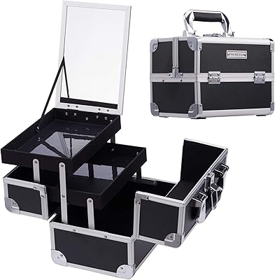 Cosmetic storage box France, cosmetic storage box, storage box with lockable mirror with keys, black with mirror, black.. Shop with ease at DIAYTAR NIGERIA and enjoy our extensive product range delivered at affordable rates.