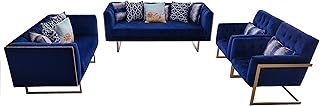 Set of 4 -piece blue steel sofa in golden steel.. Experience retail convenience with DIAYTAR NIGERIA's comprehensive platform and 5-8 day nationwide shipping.