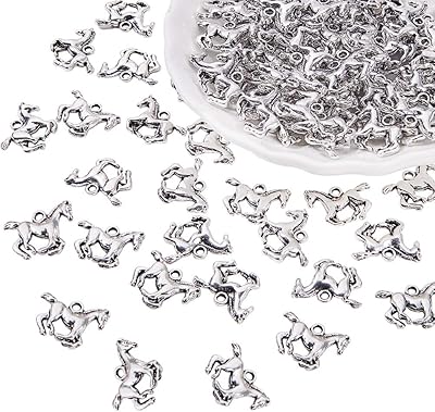 BH PANDA HOLE 100PCCs Ancient Silver Tibetan Style Horse Alloy Charmes Animals Charms Pearls Charms For Bracelet Collar Manufacturing of jewelry.. Elevate your shopping experience with DIAYTAR NIGERIA's vast catalog and budget-friendly options.