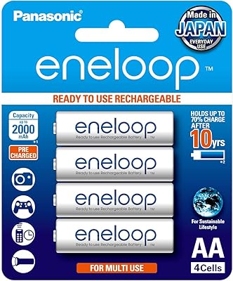 Batterie rechargeable panasonic eneloop ni-mh aa4, bk-3mcce/4bt (2000 mah, 4 pièces).. Shop smart, shop DIAYTAR — Nigeria’s trusted e-commerce site.