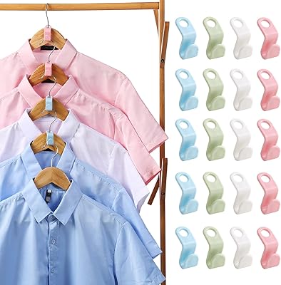 Thick suspension hooks connector, load 20 lb, clothing fitting in robust cascade and space-saving for wardrobe (pink, blue, brown, white, 100 pieces).. Shop smart with DIAYTAR NIGERIA, offering a vast product range delivered to your doorstep within a week.