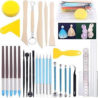 Kidic 31 -piece polymer clay sculpture kit, ball pen pointing tools, wooden modeling tool kit of ceramic clay bar for clay and artisanal sculpture.. Discover a world of affordable shopping with DIAYTAR NIGERIA's vast marketplace delivered to you in days.