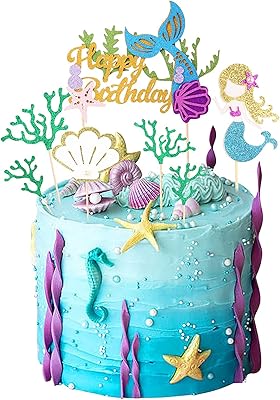 Birthday cake decoration Siren sequins with seaweed and siren for decoration of cakes and cupcakes for girls birthday party.. DIAYTAR Nigeria offers the perfect blend of affordability and efficiency. Shop now and get your products delivered between 5 and 8 days nationwide.