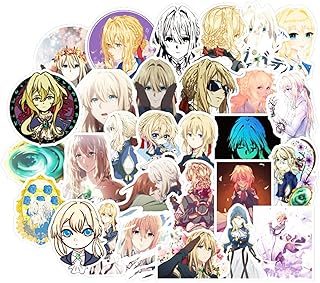 50pcs Evergarden purple stickers for laptop and computer, sticker in waterproof Japanese cartoon vinyl for cup, water bottle, hydro bottle, car bumper, skateboarding, luggage, children and adolescents (Evergarden purple).. Shop electronics, clothes, and everything in between on DIAYTAR Nigeria.