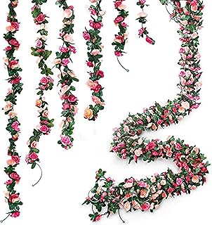6 pieces of pink vine crown plants - BSTC artificial vine crowns, suspended ivy crowns for wedding and garden festival, silk flowers, pink.. One platform, endless products — welcome to DIAYTAR Nigeria.