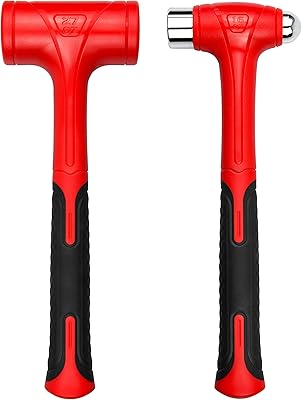 Yiyitools 2 -piece set of dead hammers, round with round failure of 16 oz (1 lb), dead hammer of 27 oz (1.5 lb), red and black, anti -shock design, mallet without rebound, monocorps molded checkered handle, resistant to sparkles and rebounds.. Shop without boundaries at DIAYTAR NIGERIA, offering affordable products with convenient delivery times.