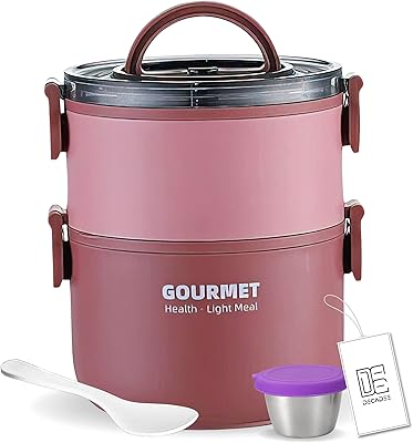 Decadee Bento Box Lunch box for adults, waterproof, stainless steel lunch box without BPA, (2 levels) Portable stacking storage box storage boxes for adults and children, work camping school.. Great deals and fast delivery — the DIAYTAR Nigeria guarantee.