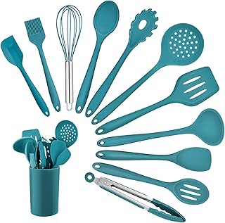 Silicone kitchen utensils, 12 -room homikit with support, heat -resistant kitchen utensils, set of spatulas for kitchen and pastry, non -stick (navy blue).. Experience the future of online shopping with DIAYTAR NIGERIA's extensive product range and competitive pricing.