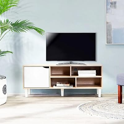 Danube Home I TV Furniture Entertainment for TV up to 32 inches, modern design with wooden TV cabinet for living room and bedroom with TV shelf, length 120 x width 40 x height 49 cm - Sonoma/white oak.. Your budget-friendly online marketplace, DIAYTAR NIGERIA delivers a world of products in just 5-8 days.