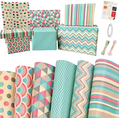 The set of gift packaging paper includes 6 pieces of gift packaging paper with sticker and ribbon for birthday party, graduation party, Mother's Day, girls, children, men, women 50 cm x 70 cm each sheet.. Nigeria's favorite online shopping platform, DIAYTAR offers unbeatable prices and delivery within a week.