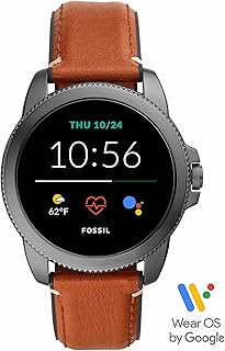Intelligent Watch Fossil 5th generation for men, 44 mm in stainless steel, touch screen with Alexa, speaker, heart rate, activity monitoring and notifications on smartphone, modern, smoke, brown, 44 mm, classic.. Shop confidently with Nigeria's most trusted e-commerce platform, offering swift and affordable delivery.