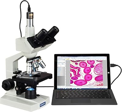 Digital microscope trinocular compound Omax 40x-2500x LED with USB digital camera and double-layer mechanical platinum.. Save time and money with DIAYTAR Nigeria’s online store.