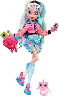 Monster High Laguna Blue Doll with Piranha accessories and animals, articulated mannequin doll with colored striped hair.. Experience retail convenience with DIAYTAR NIGERIA's comprehensive platform and 5-8 day nationwide shipping.