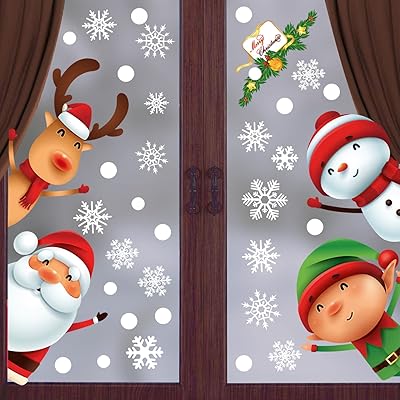 Somasweet [4 sheets] Christmas window stickers, double -sided snowflake stickers for glass windows, Merry Christmas for children for children.. Shop smart, shop DIAYTAR - Nigeria's most affordable e-commerce platform with nationwide delivery.