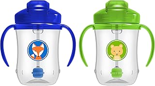 Dr. Brown's Baby First with straw - blue/green - 9 oz - pack of 2 - 6 months and more.. DIAYTAR NIGERIA: Your partner in affordable online retail with reliable delivery across the nation.