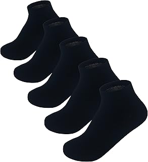Set of 5 pairs of unisex black ankle pads for boys and girls.. DIAYTAR NIGERIA: Where shopping is affordable, selection is vast, and delivery is always reliable.