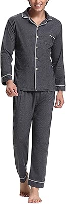 Hybrid cotton pajamas for men, classic buttoned pajamas, night clothing with long sleeves for men, 2 room S-XXL.. DIAYTAR NIGERIA: Your one-stop e-commerce destination with affordable prices and nationwide delivery in 5-8 days.