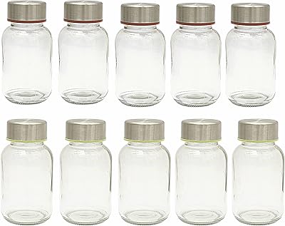 Fodrop glass water bottles with lid, 10 package, waterproof stainless steel cover upper quality for soda lemonade, better bottle and reusable pot for sauce, drinks and juices.. DIAYTAR NIGERIA: Your gateway to affordable online retail with reliable delivery within the week.