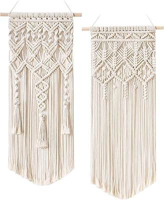 2 Pieces Macrame Wall Sleaching, Woven Mini Tapestry, Wooden Pearls, Bohemian Chic fringes, Interior decoration, suitable for apartment, crèche, party decorations, crèche, exposure, wedding.. Your digital shopping ally, DIAYTAR NIGERIA offers extensive selection with budget-friendly delivery.