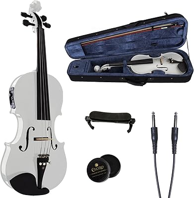 Electric violin Cecilio White Ebony 4/4 CVNA (actual size).. DIAYTAR NIGERIA: Your trusted partner for affordable online shopping with reliable delivery timeframes.