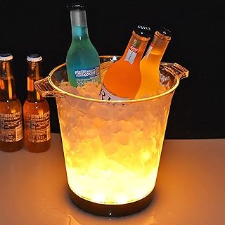 Large LED 5L ice bucket, wine bucket cooler with 7 changing colors for drinks, champagne, night bars, home holidays.. Order now, relax later — DIAYTAR Nigeria ships in 5 to 8 days.