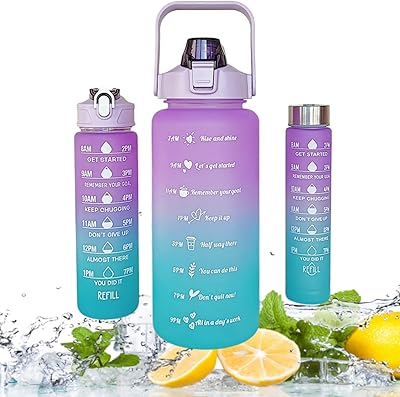 Bottle of sportswater Lot of 3, 2000 ml + 900 ml + 500 ml without BPA, bottle of motivation water with time capacity marker, large bottle of sports, cycling, pitcher for children, school, fitness (sapphire lavender).. Shop smarter with DIAYTAR NIGERIA's vast product range and budget-friendly delivery within the week.