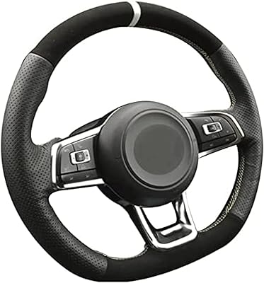 Black suede car steering wheel cover hand sewn hand, suitable for golf 7 gti golf rm k7 polo gti.. DIAYTAR NIGERIA connects you with thousands of products at competitive prices, delivered within a week.
