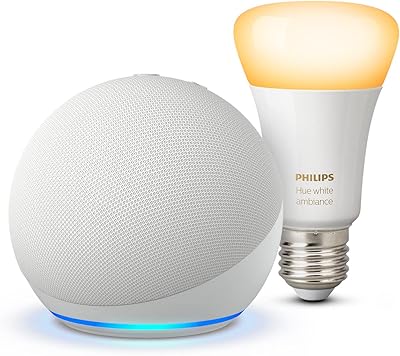 Echo Dot (5th generation, version 2022), Ice Intelligent LED bulb + Philips Hue White Ambiance, works with Alexa - Smart Home Starter Kit.. Shop smarter with DIAYTAR Nigeria — affordable prices and a wide product range delivered in just 5 to 8 days.